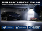 Solar Powered Outdoor LED Floodlight with Remote Control Motion Sensor, Dual Charging via Solar V1341-ZY-68KVS8NF-6000KWHITE1PCS3000