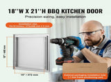 BBQ Access Door, 457x533 mm Single Outdoor Kitchen Door, Stainless Steel Flush Mount Door, Wall V952-DMABSCJM18X25F9BVV0