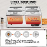 Commercial Electric Food Warmer Countertop Buffet 4*8Qt Pan Bain Marie V952-SYSPBWQPTK41SB7R9V3
