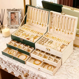 White Multi - layer Jewelry Box Velvet Lining, Three - layer Zoning, Double - drawer V1232-SSSNH004