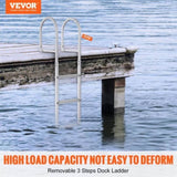 Dock Ladder, Removable 3 Steps, 227 kg Load Capacity, Aluminum Alloy Pontoon Boat Ladder with 7.9 cm V952-MTZTCXSJFHXJDP38PV0
