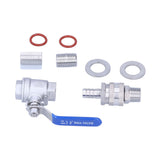 Weldless Kettle Valve Kit 1/2in BSP Ball Valve Quick Connector Bulkhead Assembly V1294-YM0721-3118210078511