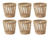 6 PCS Woven Cup Holders Anti Scald Hollow Straw Woven Glass Cup Sleeve for Glass Bottles Plastic V1294-YM0706-3118230180611