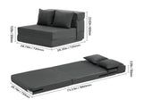 Folding Sofa Bed, 3-in-1 Foldable Couch Bed with 2 Pillows and Washable Cover, 25D High Density V952-ZDSFDDZSFSINLMIP6V0