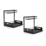 CARLA HOME Under Sink Organiser 2-Pack - Sliding Drawer - Black - Adjustable Under Sink Organiser V178-36590