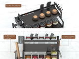Extendable spice rack with storage accessories - 2 tiers V1189-WXFBOL-44-1