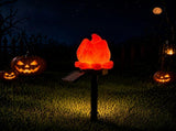 Halloween Solar Pathway Lights Set, 3 Spooky Designs Including Pumpkin with Witch Hat, Cute Ghost, V1341-ZY-NXU5E5RX-FLAME-3PCS