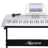 Karrera 61 Keys Electronic Keyboard Teaching Piano with Electric Stand in Silver CHJ-61 EKB-CHJ-61-SL