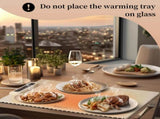 White 24-Inch Electric Warming Tray with 3-Temperature Settings Graphene Heating Mat for Keeping V888-ELOSUNG43933