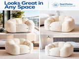 Cozy Bean Bag Sofa with Soft Corduroy Cover and High-Density Foam Filling for Living Room Bedroom V1341-ZY-PC2J6CR6-WHITE