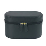 Black Elegant PU Leather Makeup & Toiletry Bag - Large Capacity Travel Cosmetic Organizer with Brush V888-ELOSUNG27380