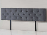 Linen Fabric Queen Bed Deluxe Headboard Bedhead - Grey V63-821513