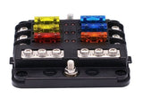 6X 6-Way Waterproof Fuse Block,with LED Indicator 12 Circuits with Negative Marine Fuse Box for DC V1366-AZ2-W-14489