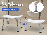 Shower Chair Stable Non-Slip Bath Seat 37-52cm Height Adjustable with Shower Holder and Armrest for V985-SHOWERCHAIR