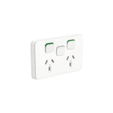 3000 Series Iconic 250V 10A Double Switch Power Point with Extra Removable Switch, White V1202-V1-CLI3025XAVW