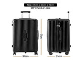 Wanderlite 28" Trunk Luggage Suitcase Travel 5 Wheels Type-C Port TSA Black LUG-ABS-TRUK-28-BK