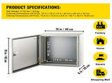 NEMA Steel Enclosure, 16 x 16 x 8'' NEMA 4X Steel Electrical Box, IP66 Waterproof & Dustproof, V952-DQXJSTCFS40X40X20V0