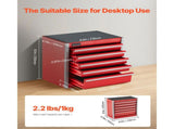 Metal Tool Box, 8.6-inch, Portable Metal Tool Box with 5 Drawers, Small Tool Chest with EVA Liners V952-CTSBXSGJX86IY6PZFV0