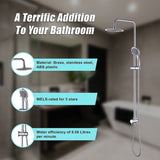 WELS 8" Rain Shower Head Set Rounded Dual Heads Faucet High Pressure Hand Held V63-827981