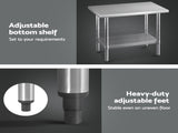 Cefito Stainless Steel Kitchen Benches Work Bench 910x610mm 430 SSKB-430S-36