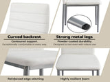 Artiss Dining Chairs Set of 4 Leather Channel Tufted White DINING-B-C02-WG