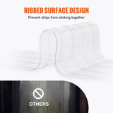 Strip Curtain, 3048 cm L x 30.5 cm W x 3 mm Thickness, Clear Ribbed PVC Curtain Strip Door Bulk V952-JZMLJZDLWWJCM7HTCV0