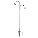 Shepherd's Hook Detachable Bird Feeder Hanger Iron 2 Hooks 5 Prong Bases Courtyard Accessories V1294-YM0715-3111210458111