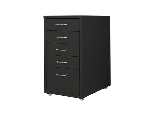 Levede 5 Drawer Office Cabinet Drawers Black HO0575-5-BK_NZ