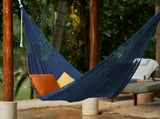 Outdoor undercover cotton Mayan Legacy hammock King size Blue V97-TKBLUE