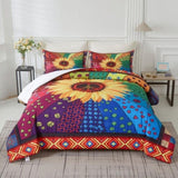 Floral Sunflower Comforter Set, King Size, Quilted Bedding with Pillowcases V745-MAB010677AJ3