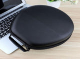 Black PU Headset Storage Bag Portable Carrying Case for Earphones and Data Cable V1192-AZ-W-21335
