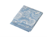 Blue Luxurious Paisley Jacquard Throw Blanket - Soft Wool Blend with Tassels, 120x150cm, Lightweight V888-ELOSUNG27667
