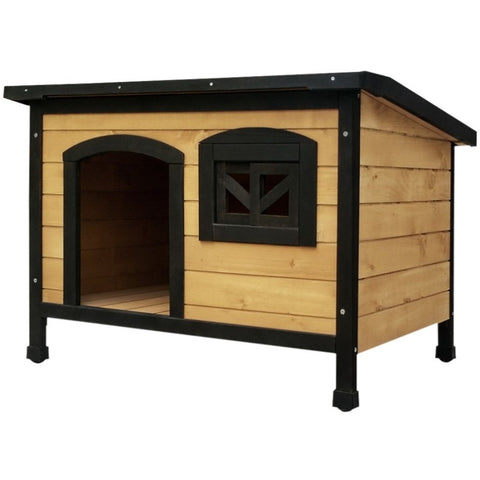 i.Pet Dog Kennel Extra Large Wooden Outdoor Indoor Puppy Pet House Cabin Crate Weatherproof PET-GT-DH5-L-BK