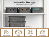 6 Pack Plastic Storage Baskets with Lids, Stackable Storage Containers Bins for Organizing Kitchen V1237-ZY00B0GGZ58BGM