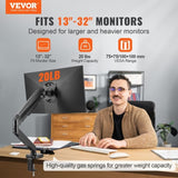 VEVOR Single Monitor Mount, Supports 13"-32", 330-813 mm Screen, Fully Adjustable Gas Spring Monitor V952-XSQBJDMBQDHBUC1YIV0