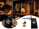 Halloween Ghost Bookshelf Night Light Hanging Decor Lamp Warm Soft Glow Ambient Lighting Slidable V1369-AZ3-W-14897
