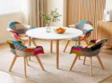 1 Artiss Dining Table and 4 Mid Century Chairs Set White DSET-TAB01-66FBX4