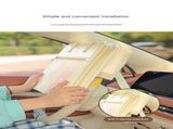 Pink Foldable Car Back Seat Organizer Tray - PU Leather Travel Desk with Tablet Holder V888-ELOSUNG27011