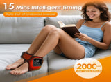 2-Pack Black Wireless Rechargeable Heated Ankle Massager - 3 Heat Levels & 3 Vibrating Intensities V888-ELOSUNG49729