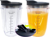 2 Pack Blender Cups Compatible with Nutri Ninja Auto IQ Series, Sip and Seal Lids, 32 oz V1237-MS-912-090