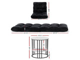 Artiss Sofa Bed Floor Lounge Recliner Foldable Chair & Side Table Bundle FLOOR-M193-S-COF08