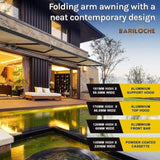 4.0m x 3.0m Retractable Folding Arm Awning Heavy Duty Full Cassette Motorised V63-821213