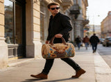 Quilted Duffle Bag, Retro Bohemian Style Large Capacity Quilted Duffle Bag, Premium Cotton-Poly V1366-AZ2-W-26748