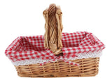 Wicker Picnic Basket with Lid Handle Removable Liner Multifunction Garden Harvest Basket for Flowers V1294-YM0901-3111250051311