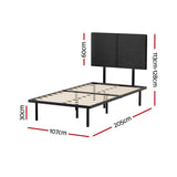 Artiss Bed Frame King Single Size Metal Frame NOR MBED-C-NOR-KS-BK