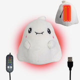 USB-Powered Plush Heating Pad, Cartoon Ghost Design, Soft Warm Stuffed Toy for Home, Office, and V1341-ZY-4UTU37SE-WHITE