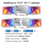 14 Inch FOPO Triple Portable Monitor 1080P FHD IPS Triple Monitor Laptop Screen Extender for 15"-17" V255-S400