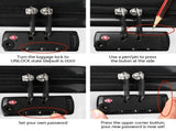 Wanderlite 3Set 20-24-28 Inch with TSA Lock Spinner Travel Suitcase Carry On Hard Shell LUG-ABS-AJ-3SET-WH