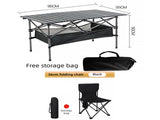 95CM Black Portable Folding Egg Roll Camping Table 4-Pack 36CM Chairs with Storage Bag & Mesh Net V888-ELOSUNG49113