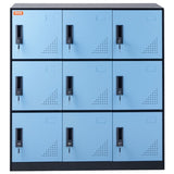 9 Doors Metal Storage Cabinet Employees Steel Storage Cabinet Office Black V952-JCJHSLMY331807L53V0